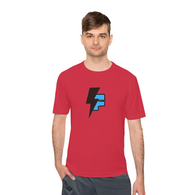 Dynamic Unisex Moisture Wicking Fyroz Bolt Tee – Bold Streetwear Lightning Logo Design, Fitness Shirt, Activewear, Graphic Tee, Sports Apparel, Gift for Athletes