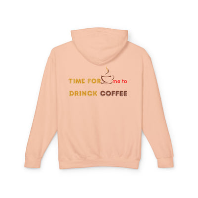 "It's Time to Drink Coffee" Printed Hoodie - Funny Line Design for Coffee Lovers, Unisex Casual Hoodie, Coffee Lover Gift, Classic Design Coffee Inspired Stylish Clothing