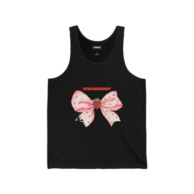 Strawberry Splash Tank, Fun Summer Apparel, Cute Unisex Jersey Tank, Beachwear, Festival Top, Gift for Strawberry Lovers(3)