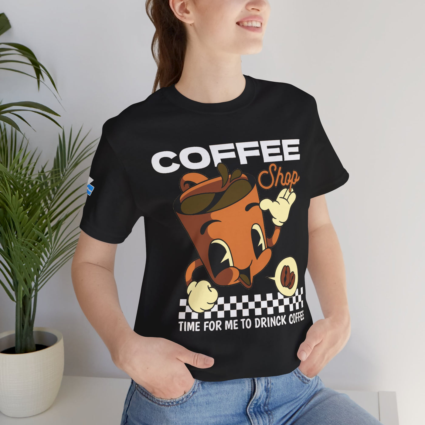 "It's Time to Drink Coffee" Printed T-Shirt - Funny Line Design for Coffee Lovers, Unisex Casual T-Shirt, Coffee Lover Gift, Classic Design Coffee Inspired Stylish Clothing