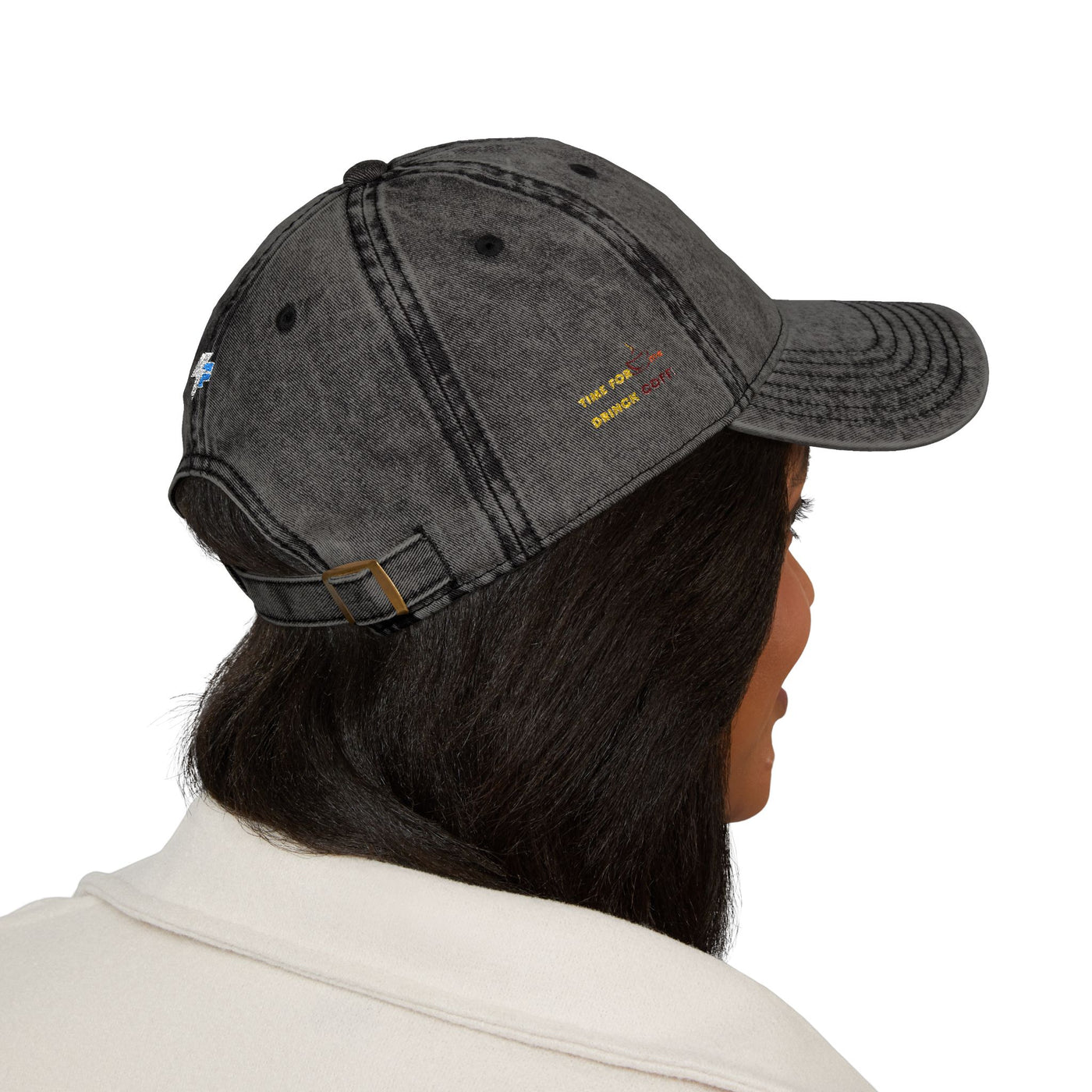 "It's Time to Drink Coffee" Printed cap - Funny Line Design for Coffee Lovers, Unisex Casual cap, Coffee Lover Gift, Classic Design Coffee Inspired Stylish Clothing